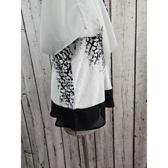 Women's Large Pippa Blair Open Back Sheer Tunic Length Blouse Tank Shirt‎ Top - Picture 4 of 8